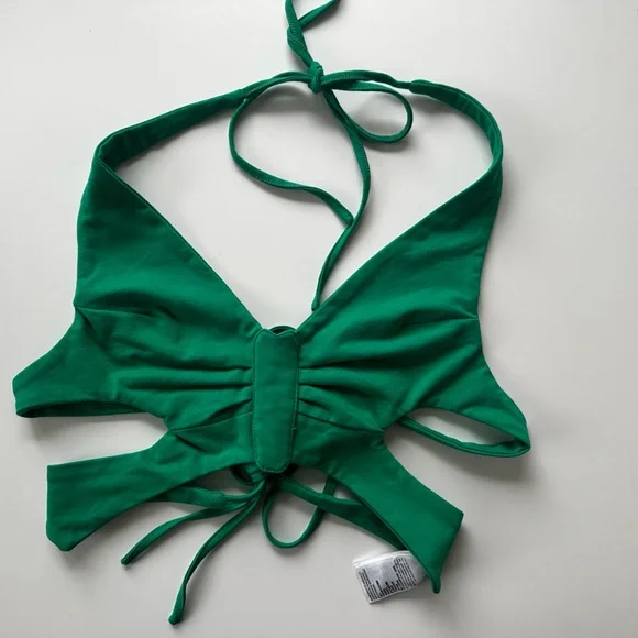 Edikted Green Butterfly Halter Cut Out Top | S - Picture 7 of 8